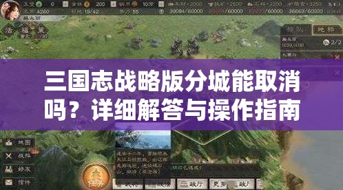 三国志战略版分城能取消吗？详细解答与操作指南