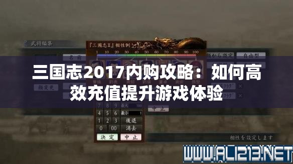 三国志2017内购攻略：如何高效充值提升游戏体验